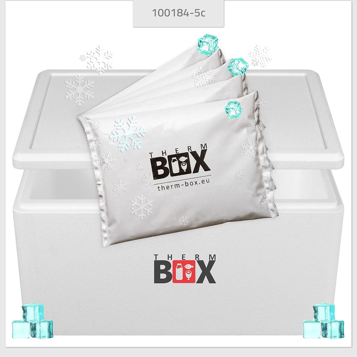 THERM BOX Styroporbox 28L bis 61,5L mit Kühlakkus für Kühlbox Verschiedene Grössen Transportbox Ther