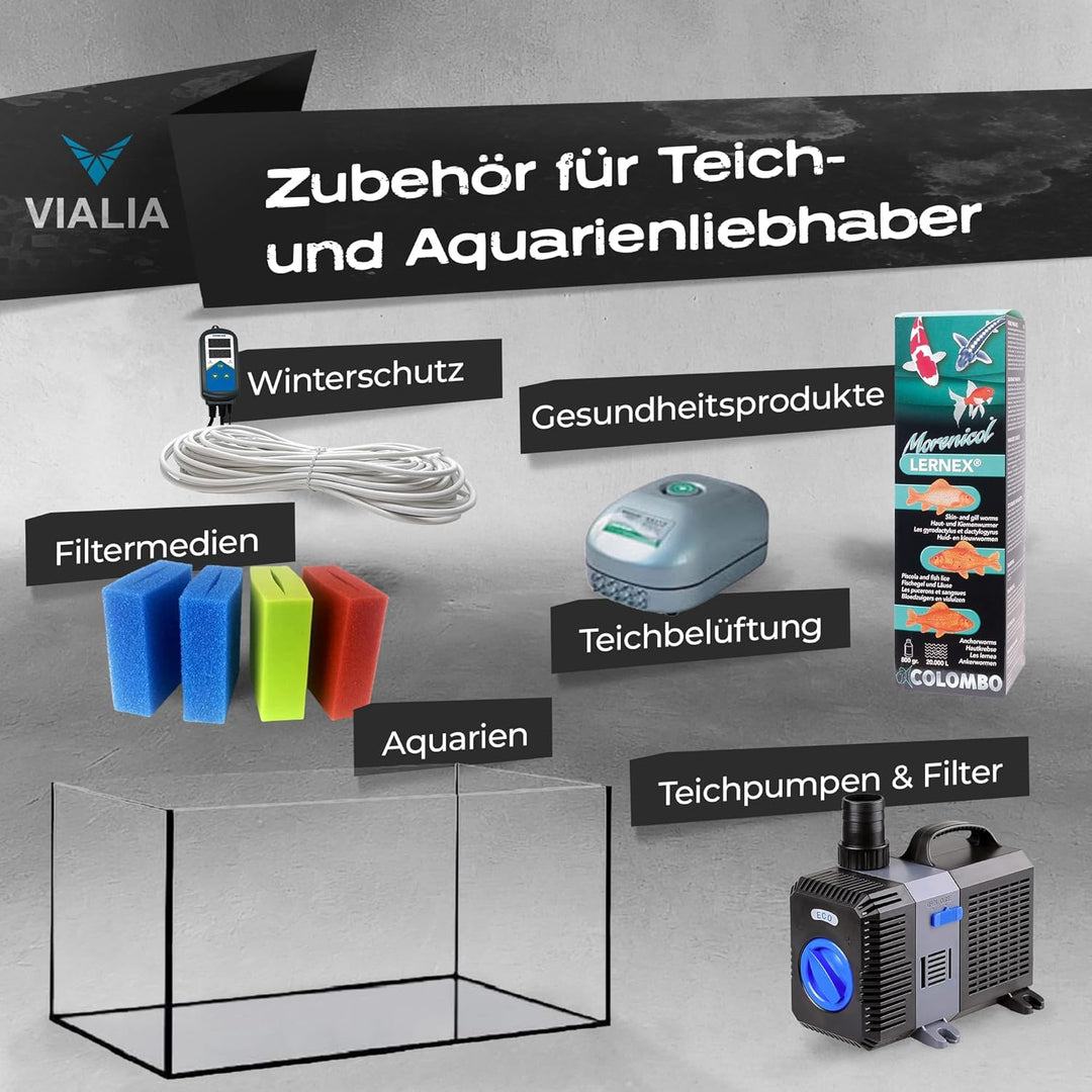 VIALIA Japanmatten 2er Set in blau, Ersatzteil für CBF-350B Kammerfilter, Biomatte zur groben Filter