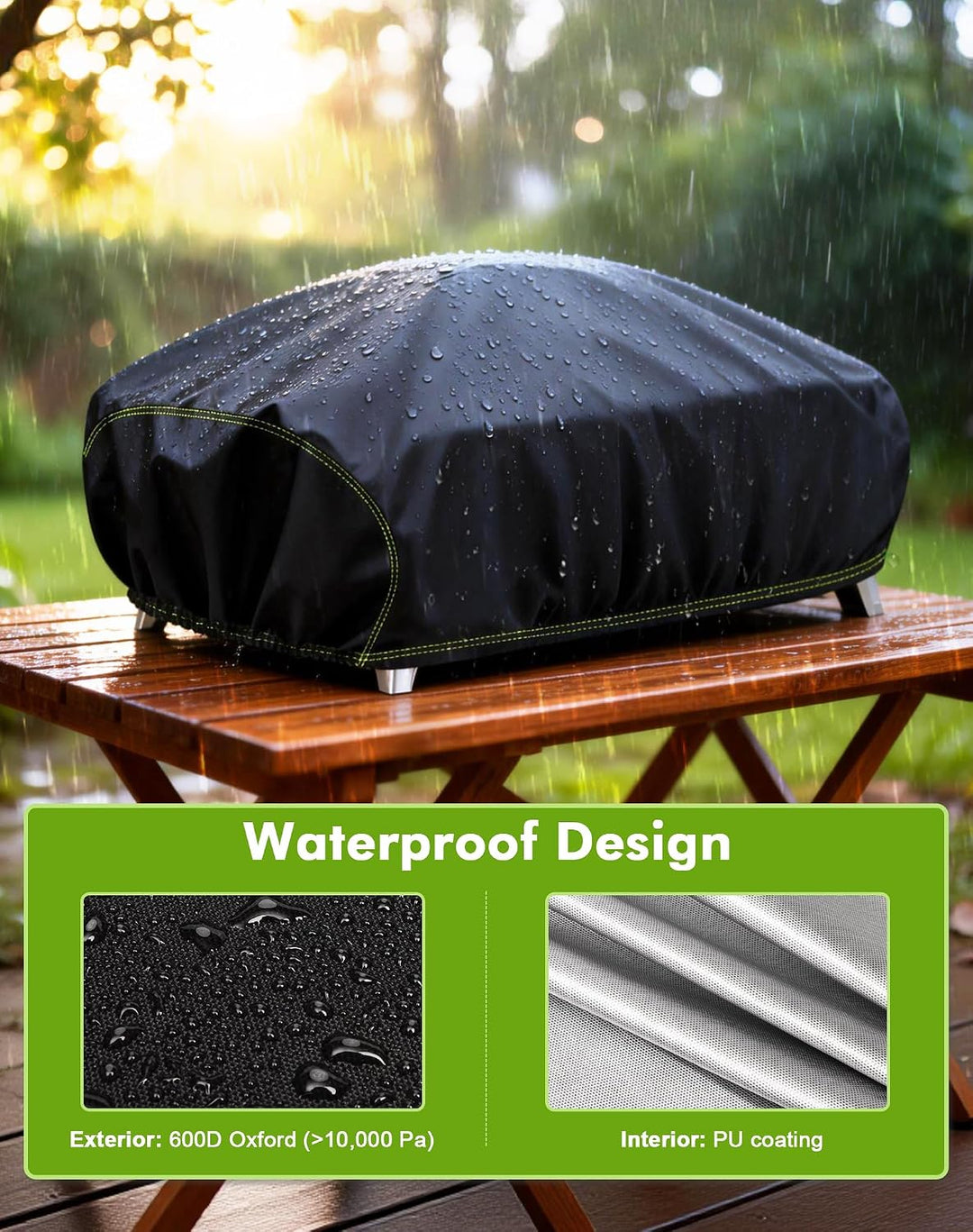 Grillabdeckung Wetterfest für Weber Q1000/Q1200/Q1400, 600D Oxford Grill Abdeckung wetterfest für En