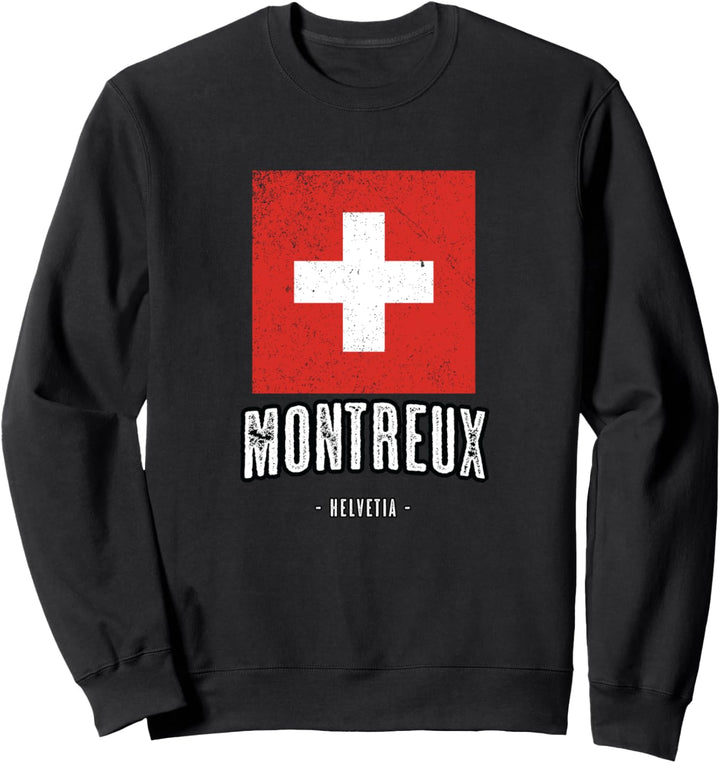 Montreux, Schweiz | Stadt - Switzerland Schweizer Flagge - Sweatshirt