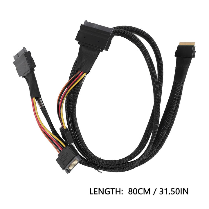 NVMe-Adapterkabel, 24 Gbit/s, 80 Cm, 8I auf 2xSFF-8639 mit NVMe-PCIe-SSD-Kabel für NVE SFF-8654 auf