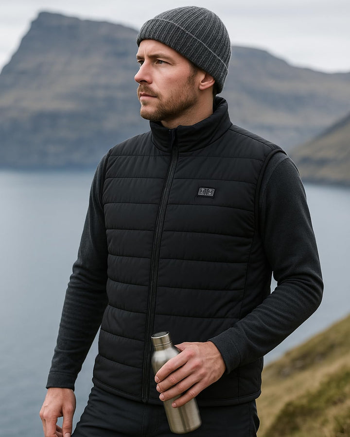 LABCOOL Beheizbare Weste,beheizte herren damen, Heizweste mit 7,4V 25000mAh Akku,Wärmeweste mit 6 He