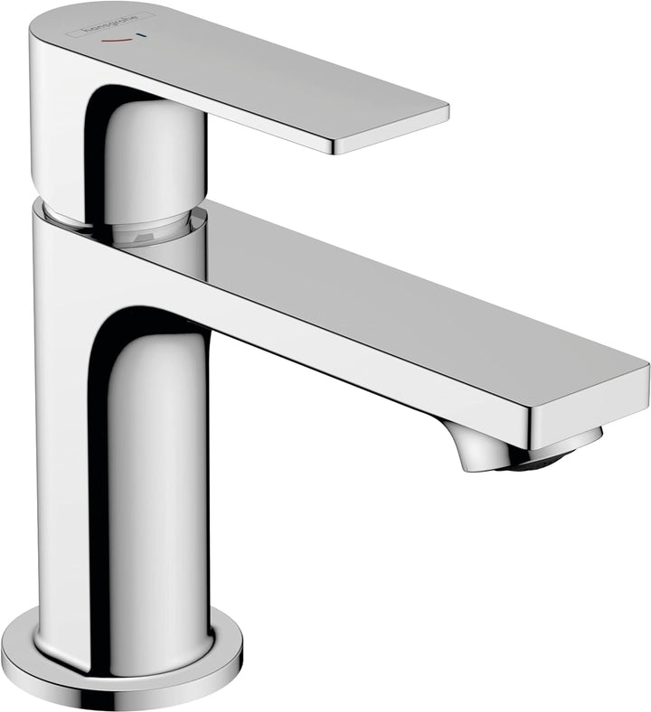 hansgrohe Waschtischarmatur Rebris E, Wasserhahn Bad mit Auslaufhöhe 80 mm, mit Zugstange, Badarmatu
