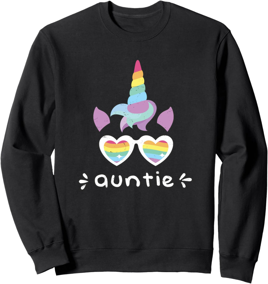 Unicorn Auntie - Aunt Gifts - Funny & Cute Rainbow Unicorn Sweatshirt