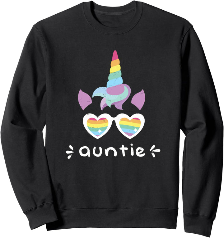 Unicorn Auntie - Aunt Gifts - Funny & Cute Rainbow Unicorn Sweatshirt