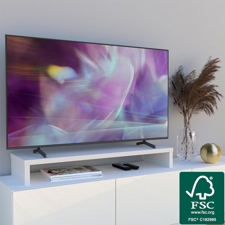 Henor Riser-Halterung für TV aus FSC® Holz 110 x 35 x 15 cm weiss. Unterstützt 60 kg. 110x35x15 Weis