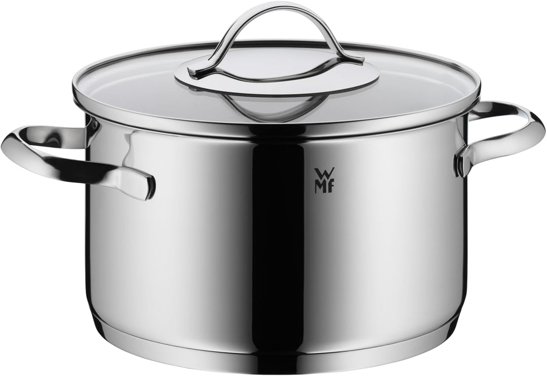 WMF Aparto Topfset Induktion 4-teilig, Kochtopf Set mit Glasdeckel, Cromargan Edelstahl poliert, Ind