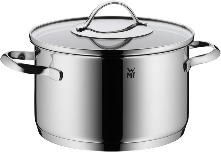 WMF Aparto Topfset Induktion 4-teilig, Kochtopf Set mit Glasdeckel, Cromargan Edelstahl poliert, Ind