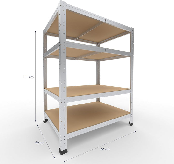 shelfplaza® 100x80x60cm Home Schwerlastregal verzinkt/Metallregal mit 4 Böden/Kellerregal Metall, Ga