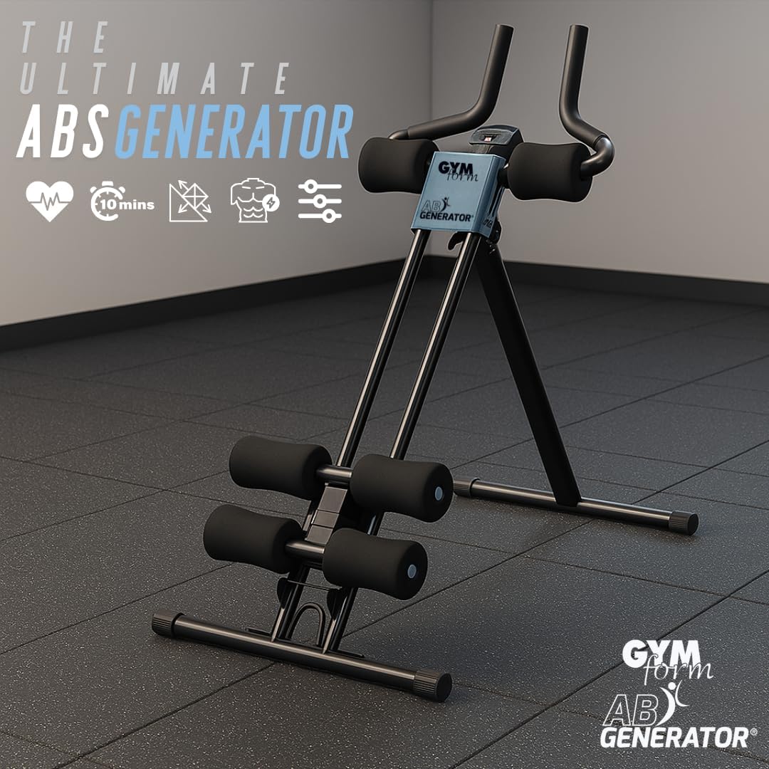 AB Generator Krafttrainingsgerät, Fitnessgerät + Cardio, 5 Stufen, Bauchmuskeltraining, Beine, Arme,
