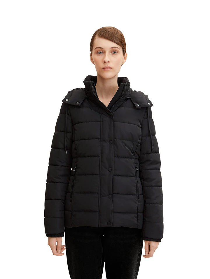 TOM TAILOR Damen Winterjacke mit Kapuze 3XL 14482 - Deep Black, 3XL 14482 - Deep Black