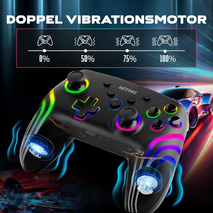 NITHO NEXUS Wireless Controller Kompatibel mit Switch/Switch 2/Lite/OLED/PC/Android, Gamepad mit 6 A