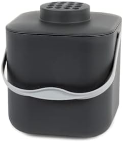 Stöckli Komposteimer Pot mit Aktivkohlefilter in Grau + 2 Ersatzfilter -5l Volumen - Swiss Made