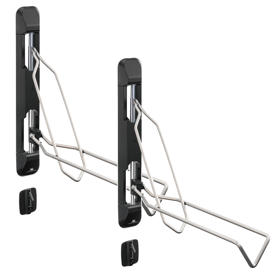 Maclean MC-471 Vertikaler, schwenkbarer und klappbarer Fahrradhalter für die Wand, 5-stufige Höhenve