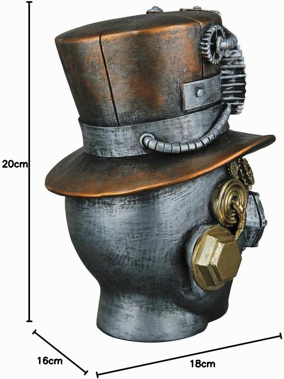 Casablanca Skulptur Steampunk Male - Dekofigur Frau Woman - Deko Wohnzimmer - Höhe 20 cm Höhe 20 cm