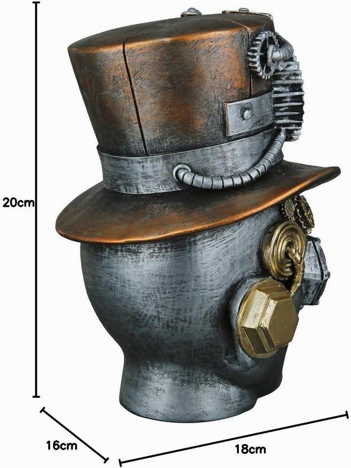 Casablanca Skulptur Steampunk Male - Dekofigur Frau Woman - Deko Wohnzimmer - Höhe 20 cm Höhe 20 cm