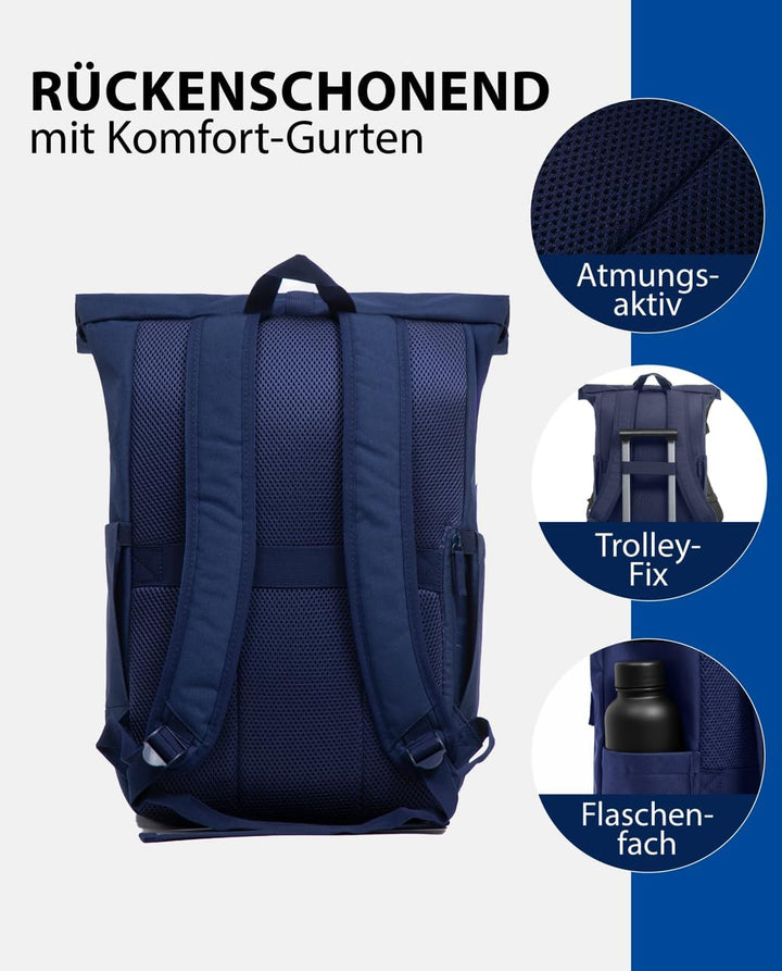 SONS OF ALOHA Roll-Top Rucksack Damen & Herren - NALU Reflektierend gross - Rolltop mit Laptopfach 1