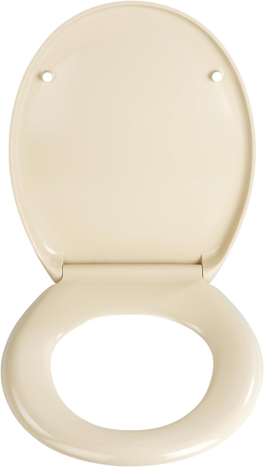 WENKO WC-Sitz Ottana Beige, hygienischer Toilettensitz mit Absenkautomatik, WC-Deckel mit Fix-Clip B