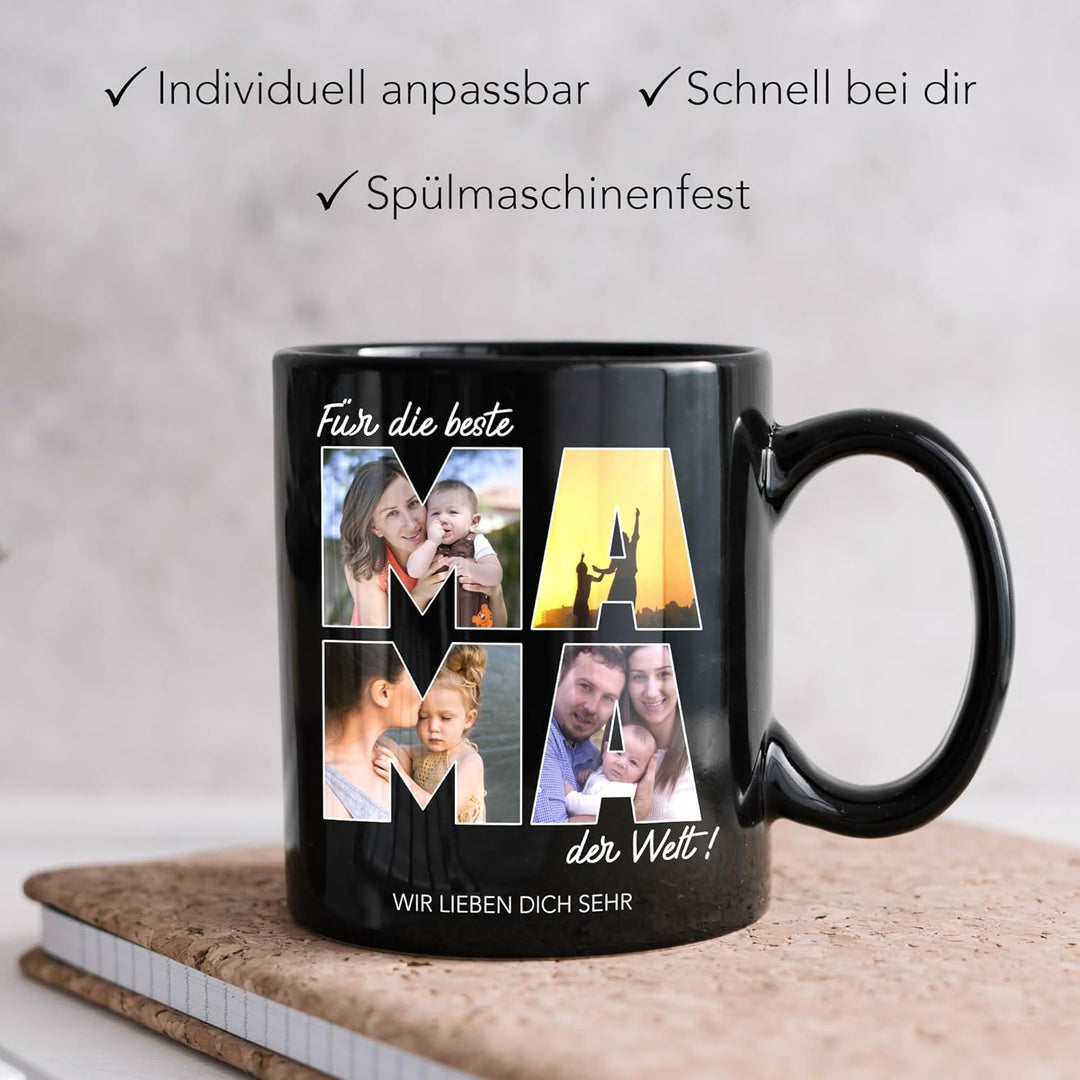Kiddle-Design Papa Tasse Personalisiert mit Foto Geschenk Geburtstag, Vatertagsgeschenk Fototasse mi