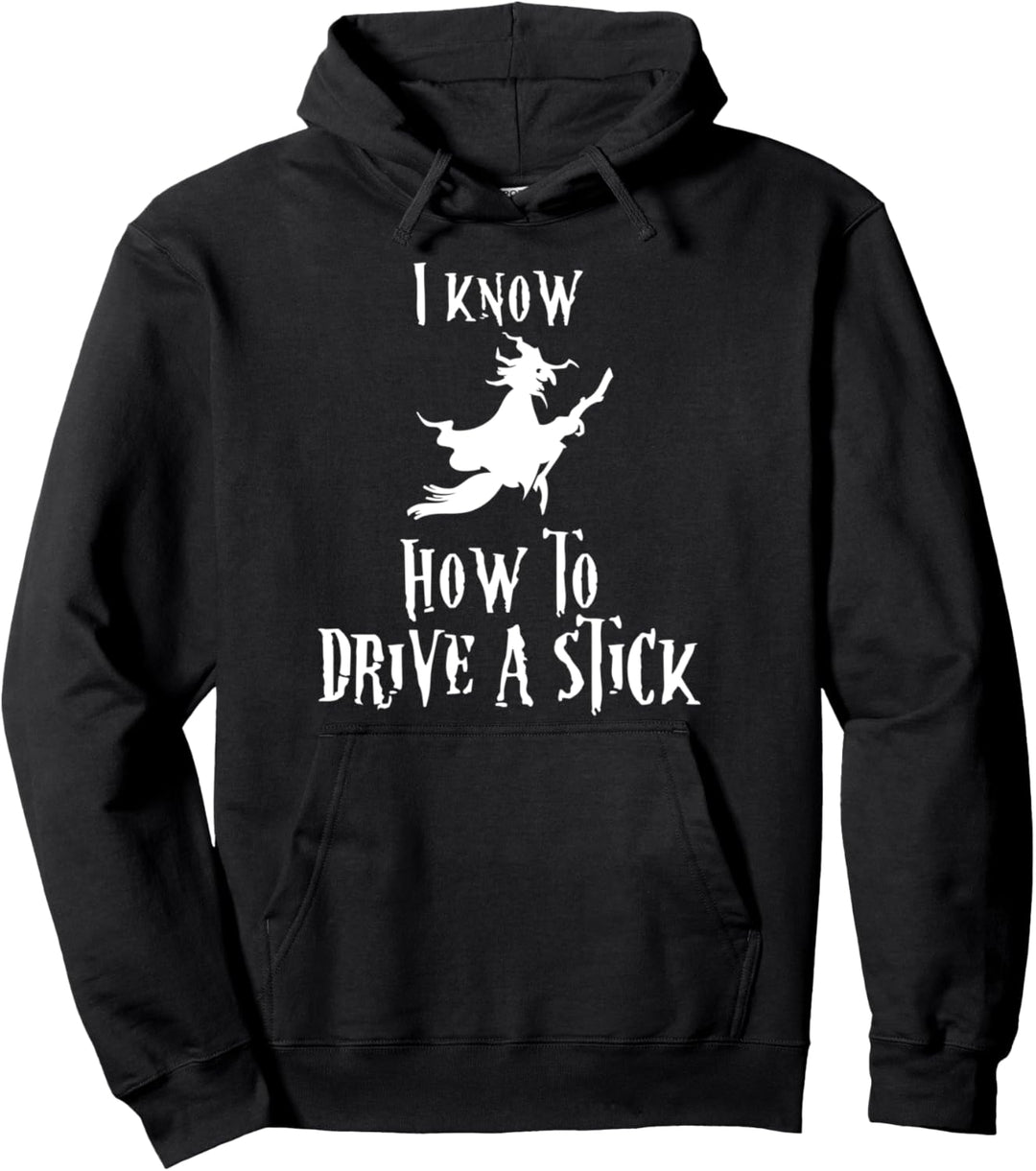 Halloween-Hexe Ich weiss, wie man einen Stock steuert Pullover Hoodie
