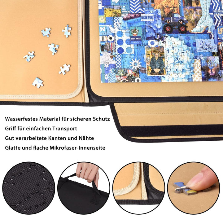 Truwheelz 1500 Teile Puzzlebrett, tragbares Puzzlebrett, Puzzletischplatte, Puzzle-Aufbewahrung mit