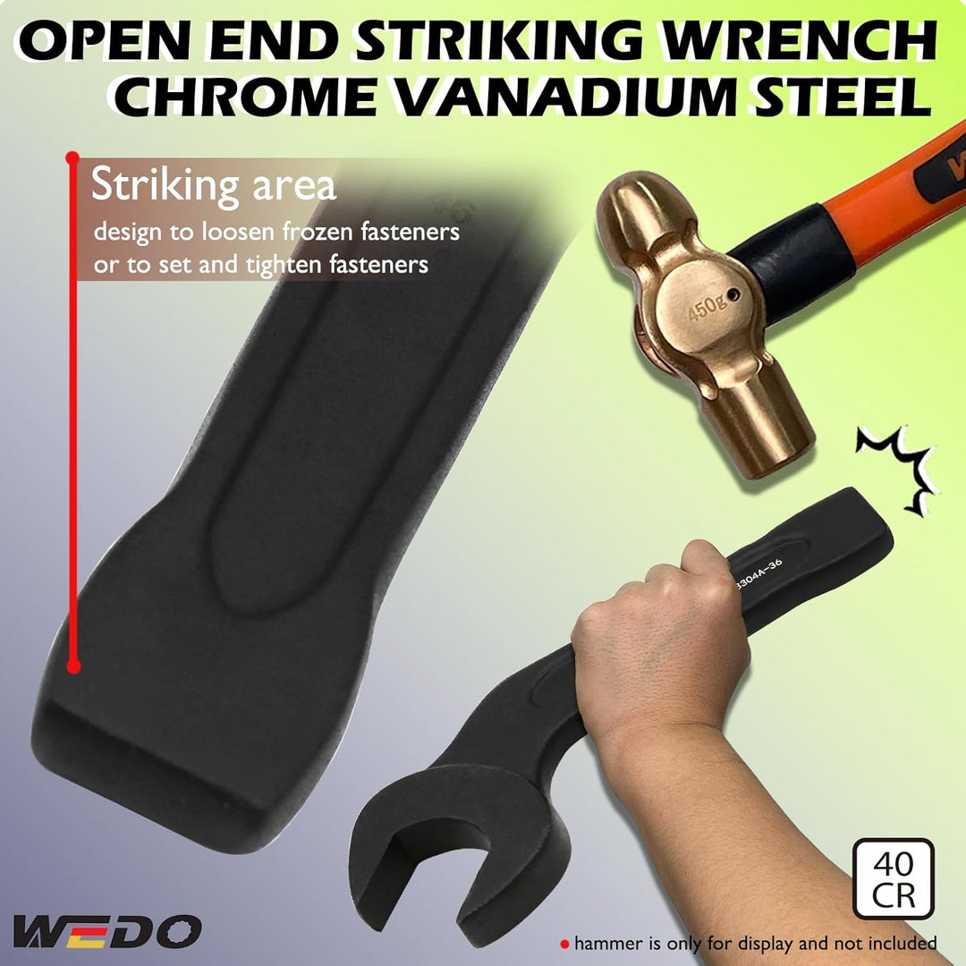 WEDO Einmaulschlüssel,offenem Ende,einmaulschlñssel,Schlagschrauber,40 Chrom-Vanadium-Stahl Schraube