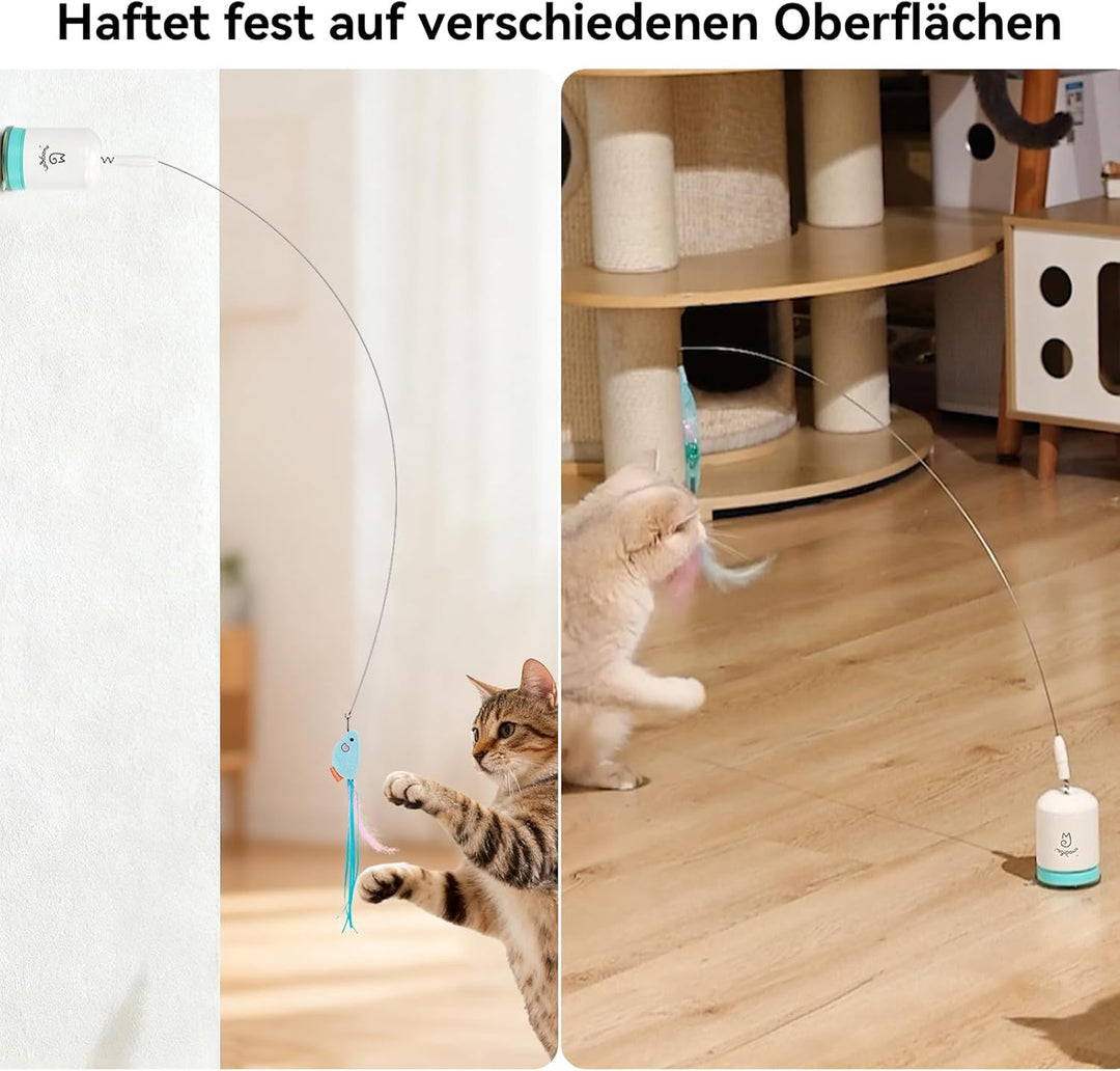 Migipaws Interaktives Katzenspielzeug mit starkem Saugnapf, 70 cm flexiblem Draht und DIY Biegedesig