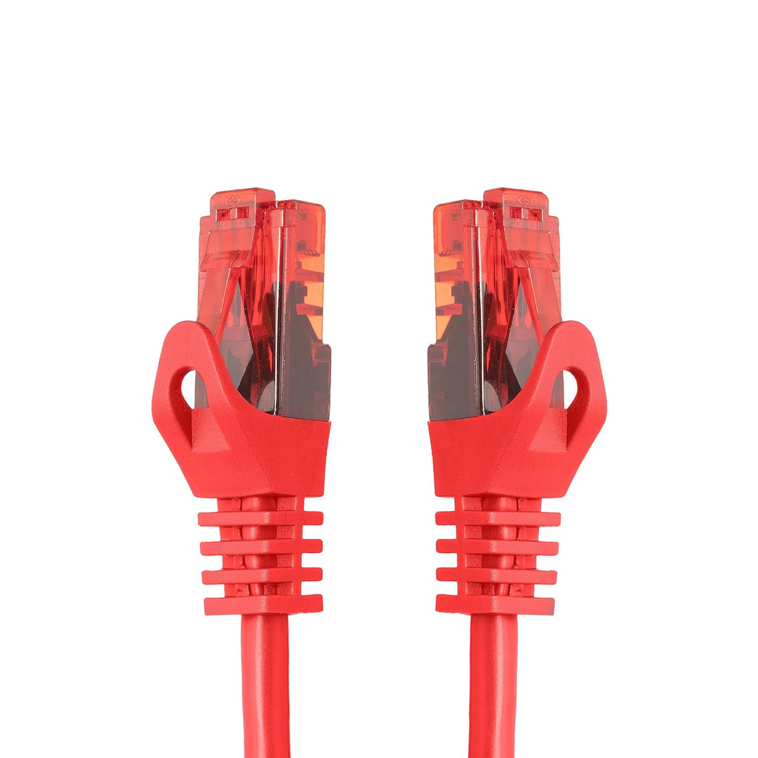 BIGtec - 10 Stück - 50m Gigabit Netzwerkkabel Patchkabel Ethernet LAN DSL Patch Kabel rot (2x RJ-45