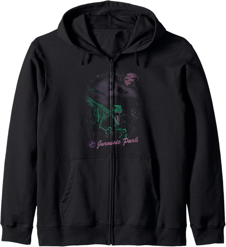Jurassic Park Raptor Neoncollage Kapuzenjacke