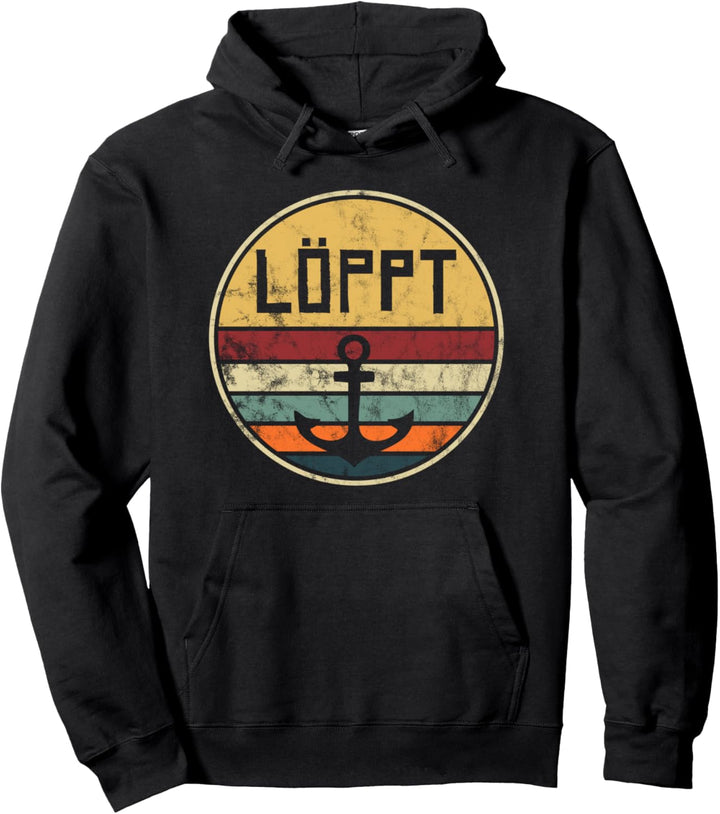 Löppt Outfit Geschenk Vintage Retro Plattdeutsch Norden Pullover Hoodie