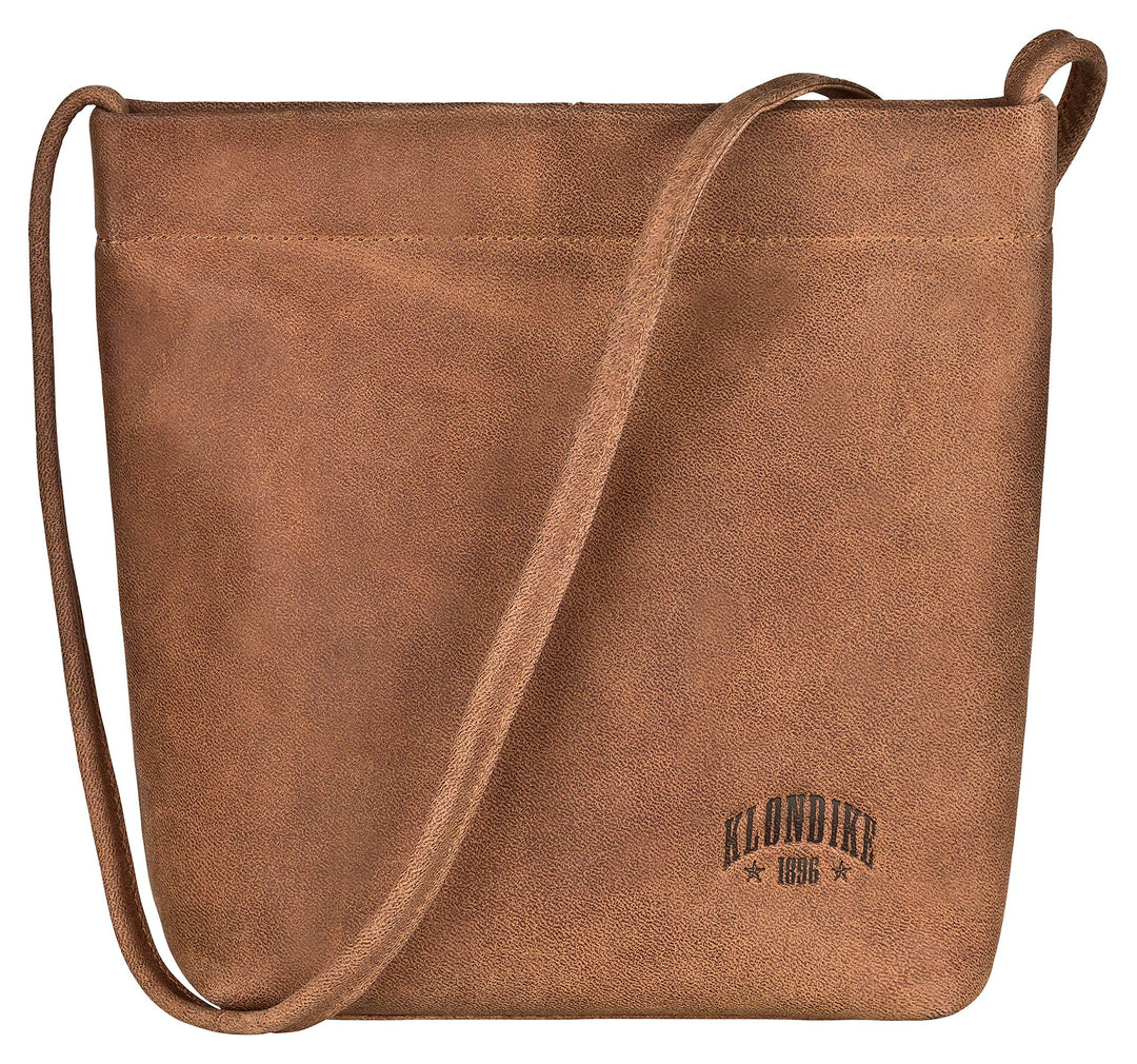 Klondike Nora Beuteltasche Leder Gross für Damen, Schultertasche Damentasche Handtasche Braun, Braun