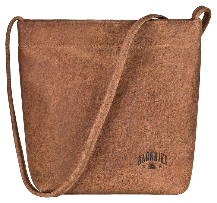 Klondike Nora Beuteltasche Leder Gross für Damen, Schultertasche Damentasche Handtasche Braun, Braun