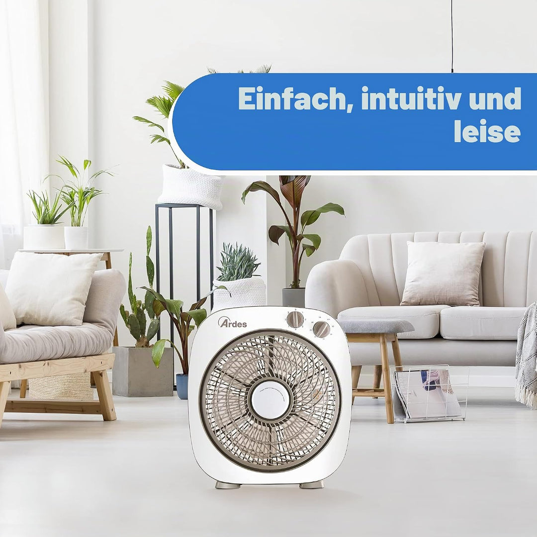 ARDES - Tragbarer Tisch- oder Bodenventilator mit 6 Flügeln und 3 Intensitätsstufen und 360-Grad-Dre