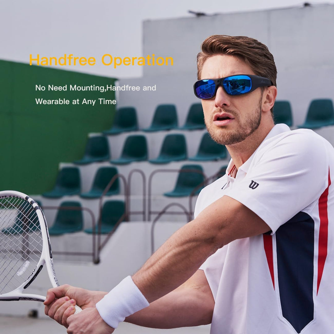 OHO 4K Ultra HD Water Resistance Video Sunglasses, Sports Action Camera with Built-in Memory and Pol