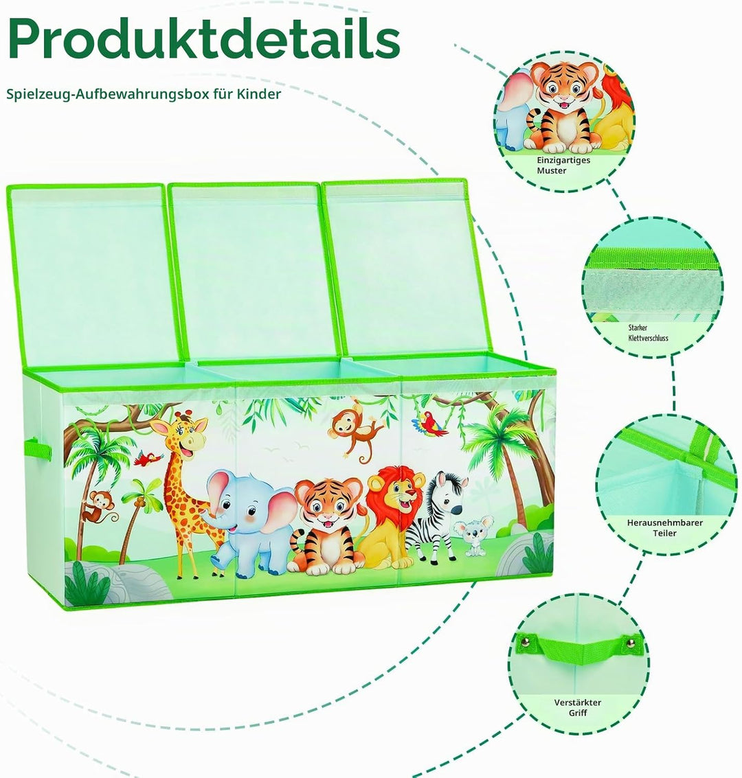 Extra Gross Aufbewahrungsbox mit Deckel Kinder, Zusammenklappbare Oxford-Spielzeugkiste mit Griff fü