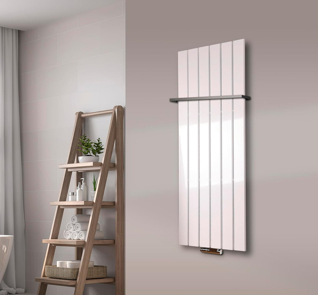 Badheizkörper Design Peking 2 120x47cm 799 Watt weiss (+1 Halter 15mm) SZAGATO Handtuchwärmer Handtu