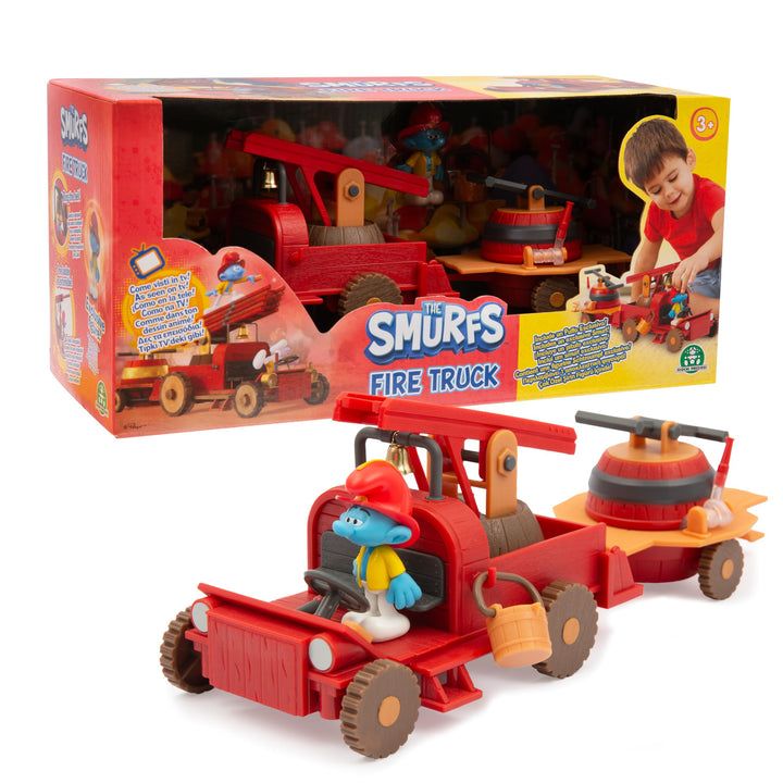 Giochi Preziosi Die Schlümpfe - Playset Feuerwehrauto der Schlümpfe mit realistischen Funktionen, Zu