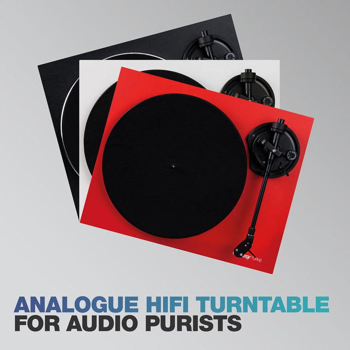 Reloop Turn 2 - Analoger HiFi Plattenspieler für Audio Puristen, schwarz, Schwarz
