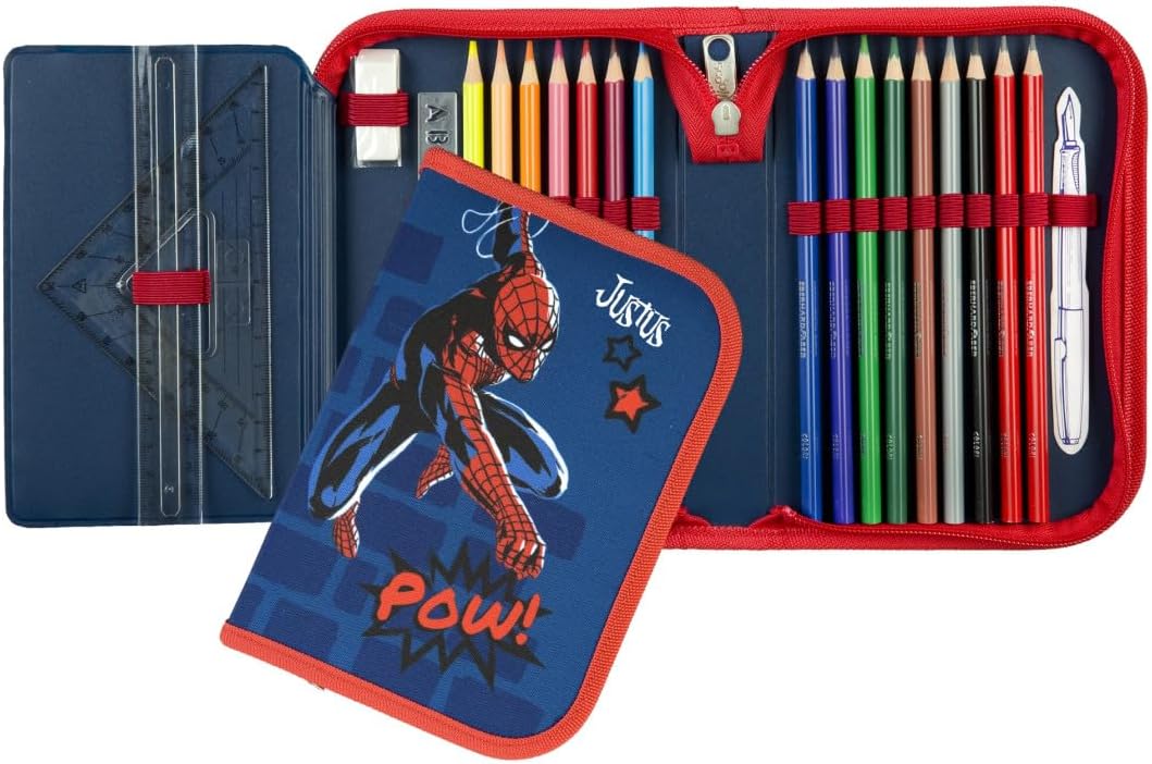 Undercover Gefüllte Federmappe Spider-Man mit Name personalisiert | Superhelden Federtasche Jungen m