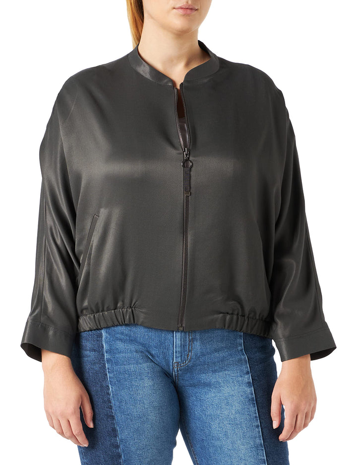 s.Oliver BLACK LABEL Damen Jacke Langarm Loose Fit 44 dunkelgrau, 44 dunkelgrau