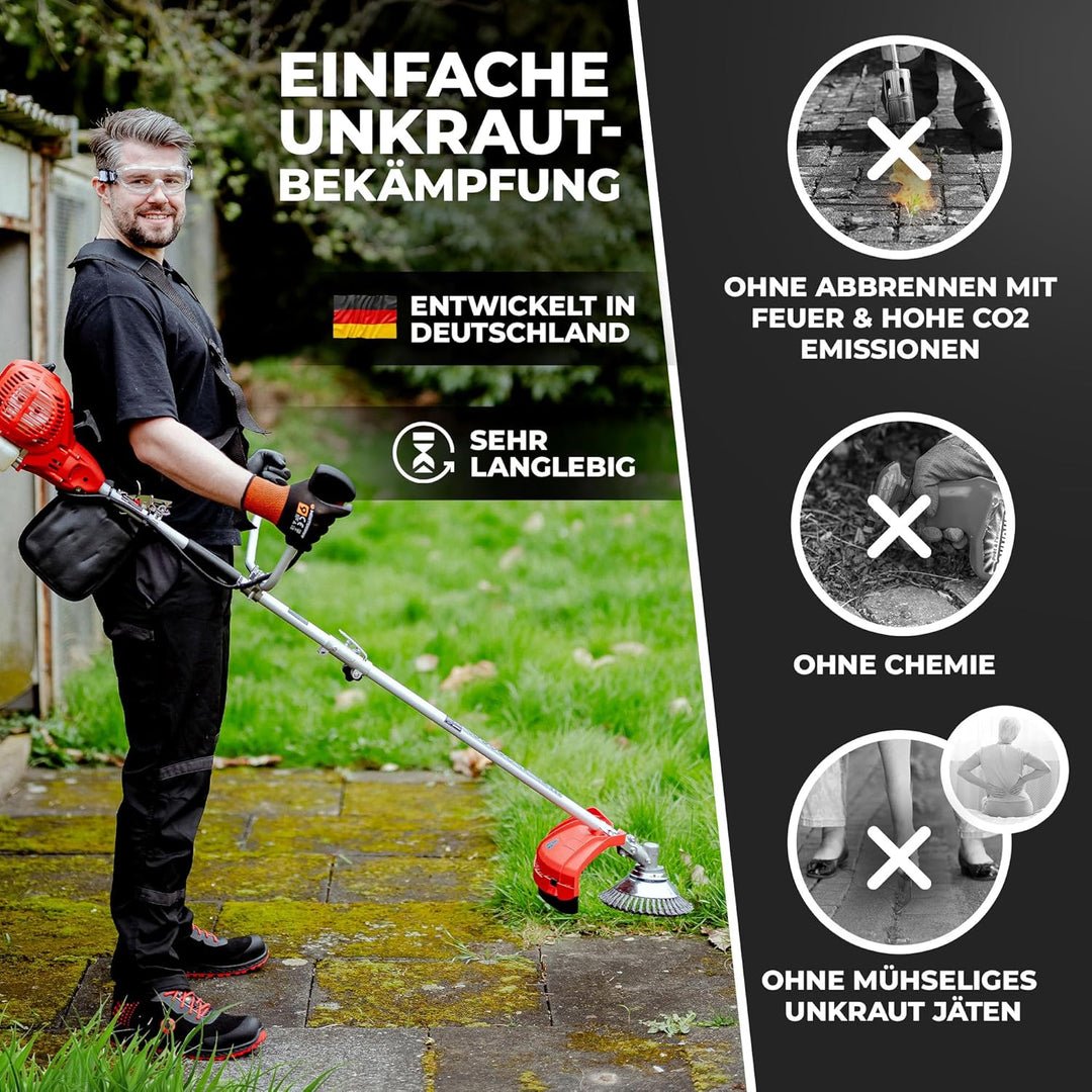 Adler Focus Unkrautbürste Premium, Neuentwicklung 2024, für Freischneider | Wildkrautbürste für Moto