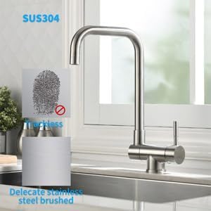CECIPA Hochdruck Wasserhahn Küche Klappbar 180°, Vorfenster Küchenarmatur Klappbar mit 2 Strahlarten