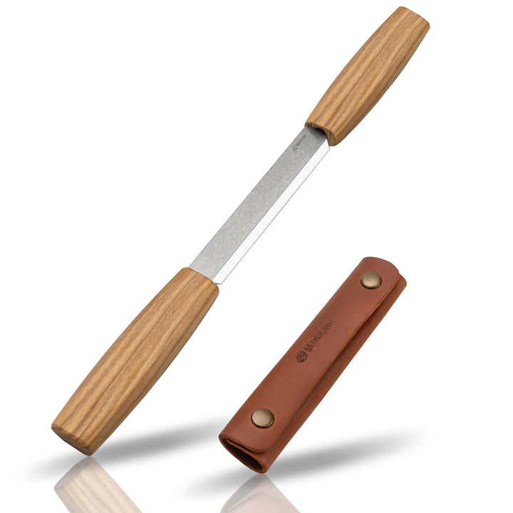 BeaverCraft DK2s Zugmesser mit Lederscheide, Holzbearbeitungswerkzeug, 10,9 cm, Zugmesser, Holzschni