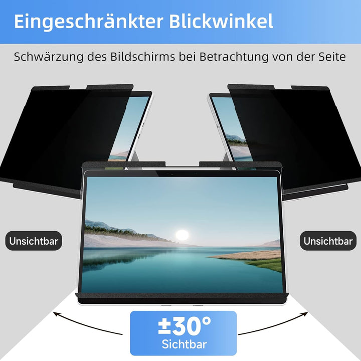 Mamol Magnetischer Blickschutzfilter für 13 Zoll Microsoft Surface Pro 9/8/X, Entfernbare Blickschut