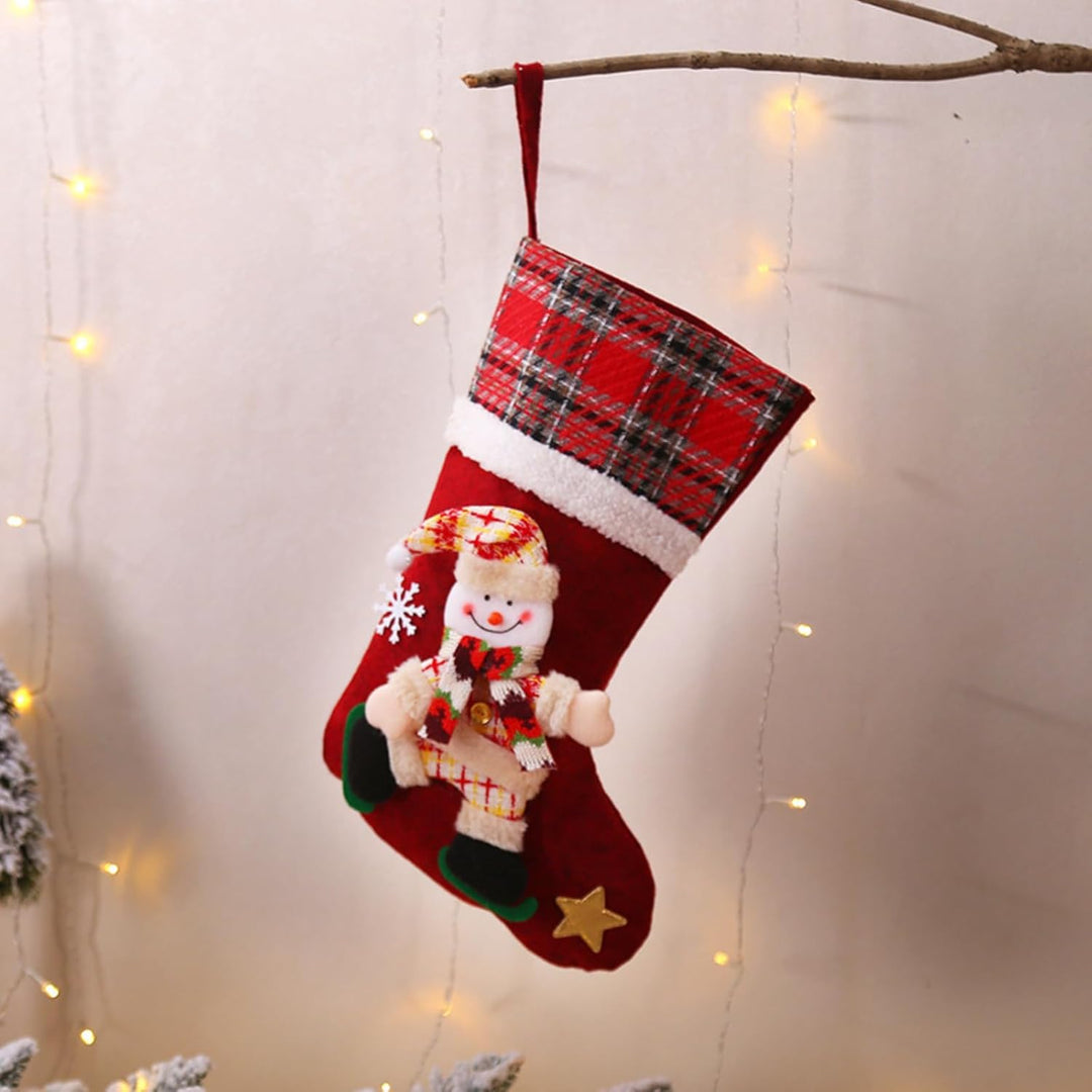Weihnachtsstrumpf mit 4er, Grosse Nikolausstrumpf Kreative Puppe Weihnachtsstrümpfe Nikolausstiefel