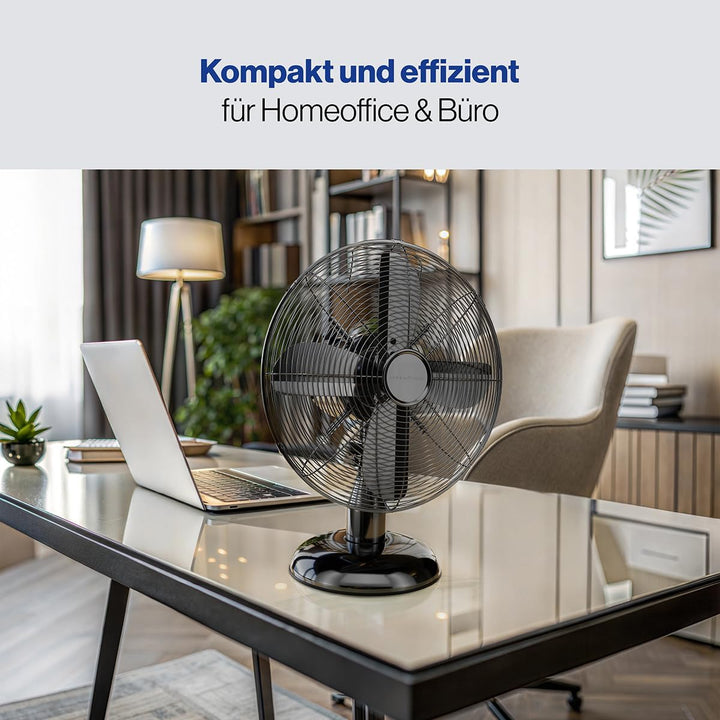 ProfiCare Ventilator mit Schwenkfunktion | Ventilator leise 3 Stufen | Ø 30 cm | Tischventilator 35W