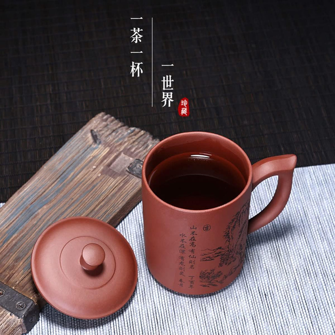 Liang baobao Yixing Purple Sand Clay Tea Cup 500ml Chinesische Zisha Teetassen Griff Lippe Tassen (R