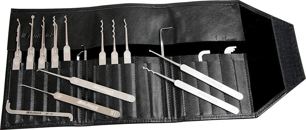 Multipick Profi Dietrich Set ELITE 23 - Lockpicking Set 23 Teile - 0.4 mm Lock Pick Klingendicke aus