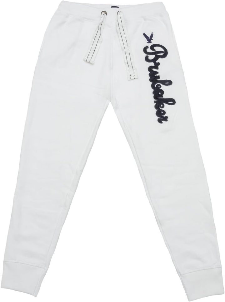 BRUBAKER N.Y. Eagle American Style Damen Fitness Workout Hose Jogginghose 6 Farben Gr. S-XL L Weiss,