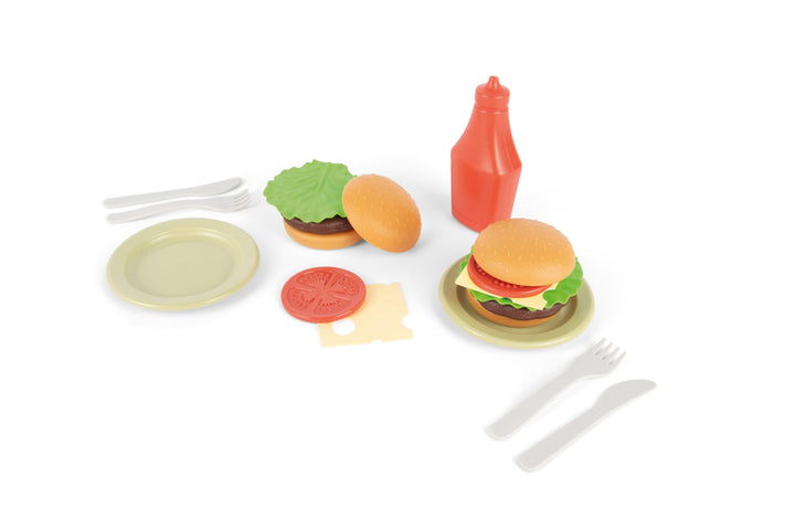 Dantoy Bio Burger Set. Mit 19 Teilen - Spiel-Burger-Set für Kinder, hergestellt aus Bioplastik aus Z